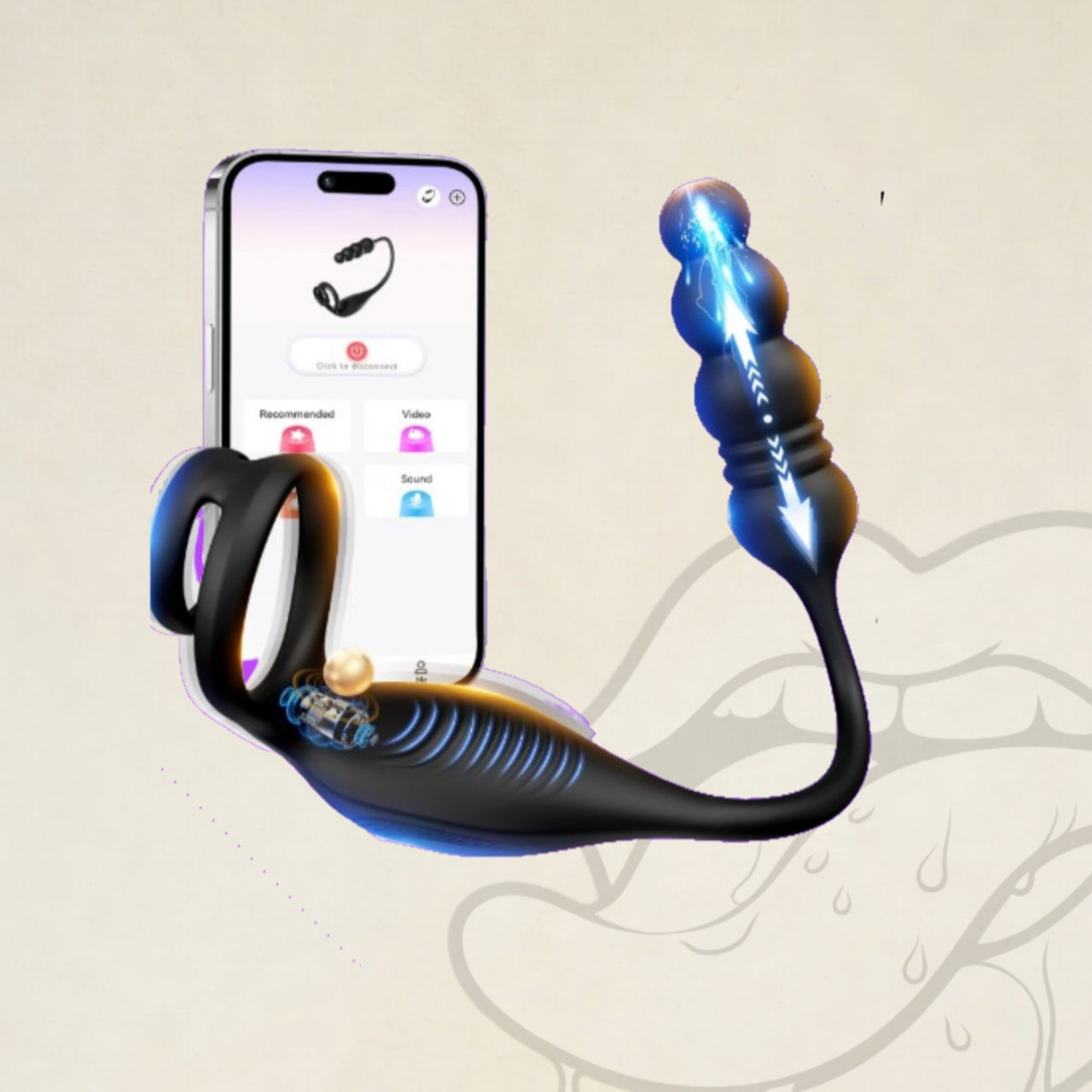 Vibrador de próstata con función de empuje y vibración.(VB7)