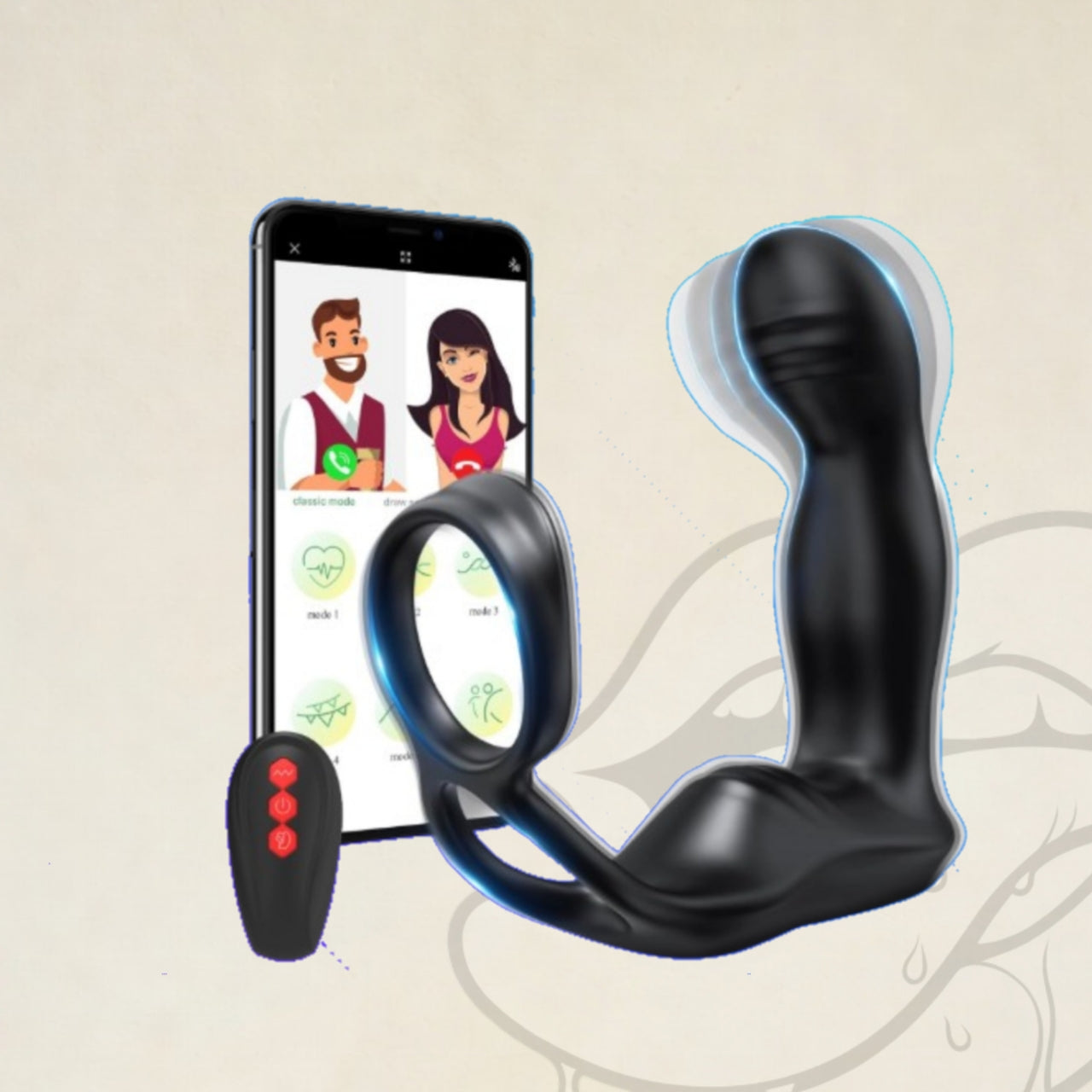 Vibrador anal con anillo integrado.(VB8)