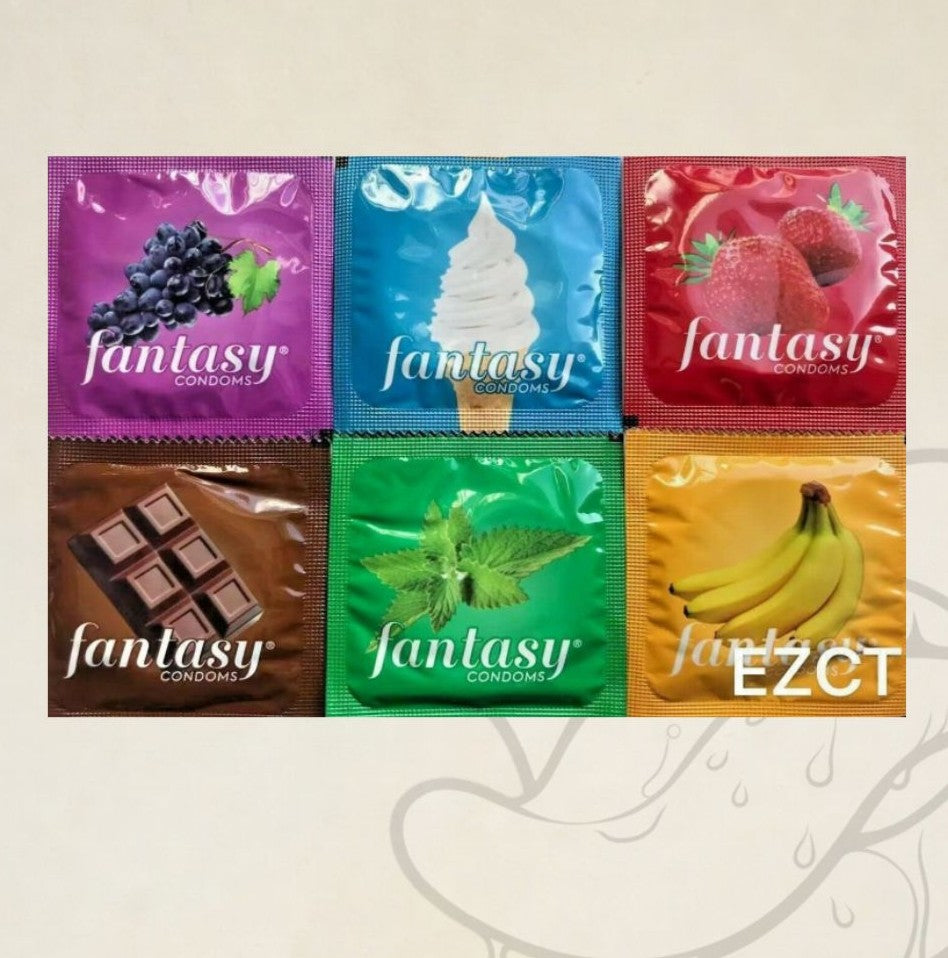 Condones con sabor a fantasía – Paquete de 6 unidades.(C2)